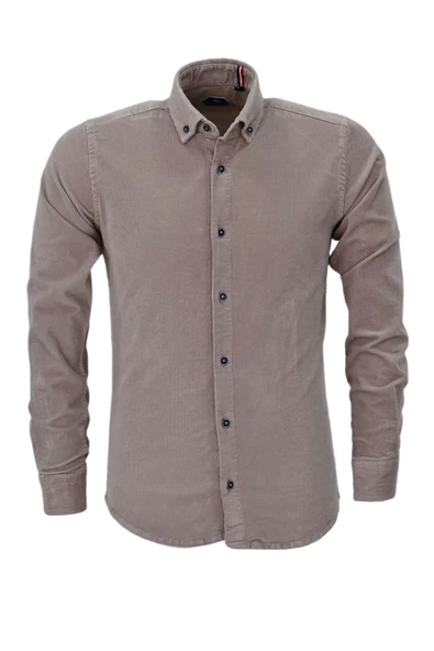 Erkek Kadife Silim Fit Gömlek BGL-ST03909 - Resim 5