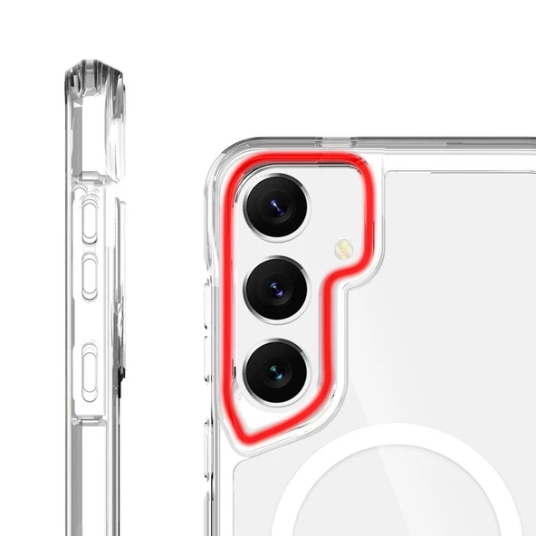 Galaxy S24 Plus Kılıf Redclick Magsafe Şarj Özellikli Şeffaf T-Max Magsafe Kapak - Resim 3
