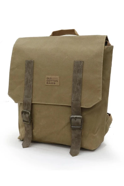 Old Cotton 7000 S Patroit Bag Suya Dayanıklı Camel Mumlu Kanvas Sırt Okul Seyahat 15.6 Laptop Çantası