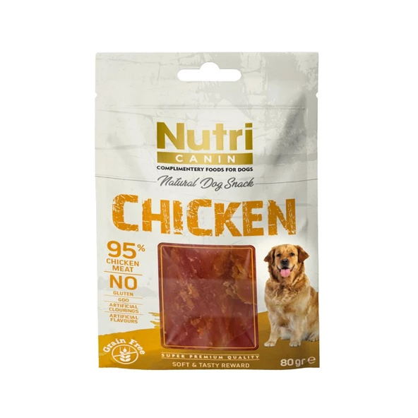 Nutri Canin 80Gr %100 Doğal Etten Natural Dog Snack Tavuk Etli Atıştırmalık 1Adet Köpek Ödülü