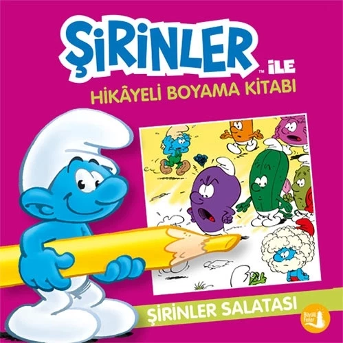 Şirinler ile  Hikayeli Boyama Kitabı -  Şirinler Salatası
