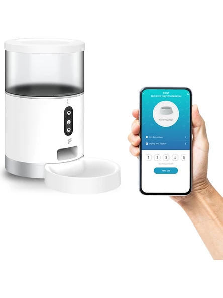 Fonri Kedi Köpek Akıllı Mama Kabı, Otomatik Mama Kabı, Wifi, 4lt, Uzaktan Kontrol, Porsiyon Ayarlı - 2