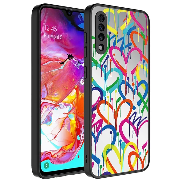 Galaxy A50 Kılıf Aynalı Desenli Kamera Korumalı Parlak  Mirror Kapak