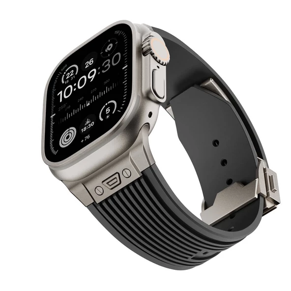 Apple Watch 10 Serisi 46mm Redclick KRD-113 Spor Görünüm Silikon  Apple Watch Uyumlu Kordon - 10