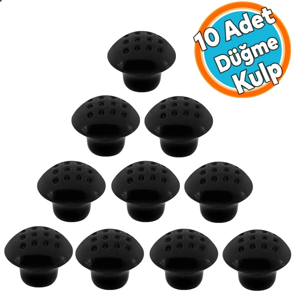 10 Adet Mobilya Düğme Kulp Çekmece Dolap Kapak Kulpu Kulbu Siyah Metal Kulp ürün görseli