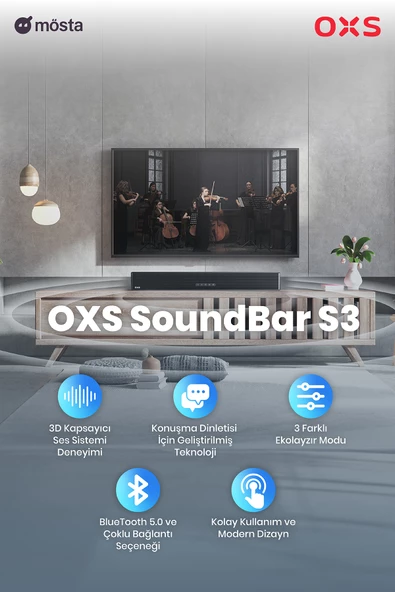 OXS S3 Tv Için Ses Barları, Dahili Subwoofer ile Ev Sineması Ses Sistemi - 4
