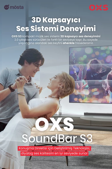 OXS S3 Tv Için Ses Barları, Dahili Subwoofer ile Ev Sineması Ses Sistemi - 8