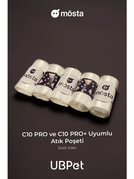 Mösta Atık Poşeti Ubtech C20, C10 Pro ve C10 Pro + Kameralı Otomatik Kedi Tuvalet Uyumlu (5li paket gönderilecektir) - 4