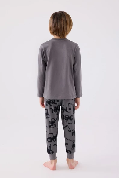 Rolypoly Erkek Çocuk Gri Pijama Takım 3424 - 3