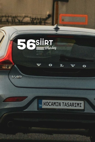 Siirt 56 Plaka Kodlu Beyaz Araç Sticker Merkez İlçe Yazılı Özel Tasarım 40x8 cm  Şehir ve İlçe Temalı Kaliteli Sticker