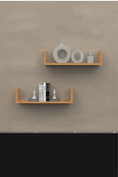 Ahşap Dekoratif Duvar Rafı - Resim 4