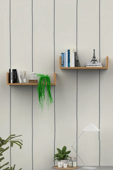 Ahşap Dekoratif Duvar Rafı - Resim 5