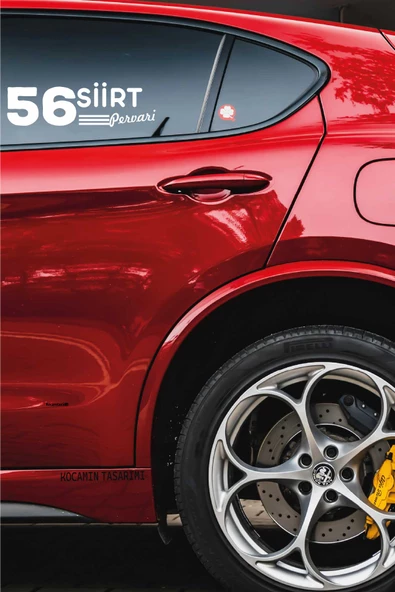 Siirt 56 Plaka Kodlu Beyaz Araç Sticker Pervari İlçe Yazılı Özel Tasarım 40x8 cm  Şehir ve İlçe Temalı Kaliteli Sticker - 2