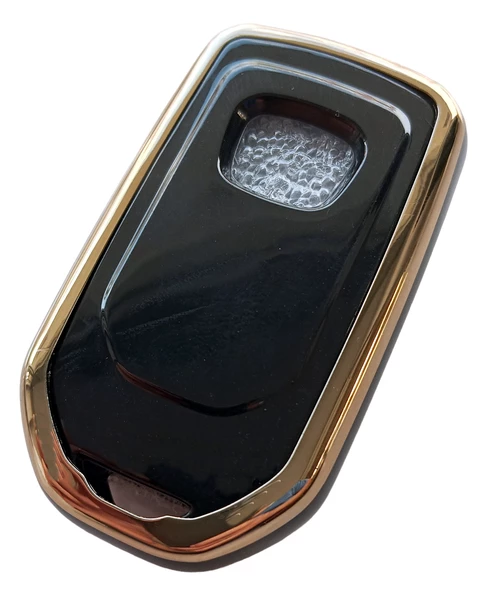 Honda Civic Accord Uyumlu Smart Anahtar Kılıfı Kumanda Kılıfı Oto Anahtarlık Siyah Gold - 3