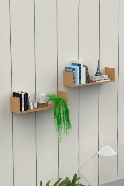 Ahşap Dekoratif Duvar Rafı - Resim 2