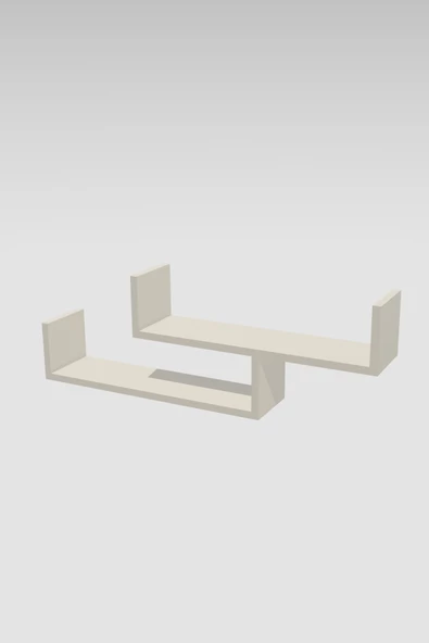 Beyaz Ahşap Dekoratif Duvar Rafı - Resim 6