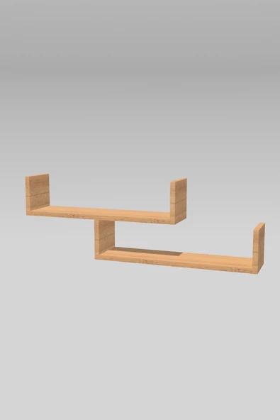 Ahşap Dekoratif Duvar Rafı - Resim 6