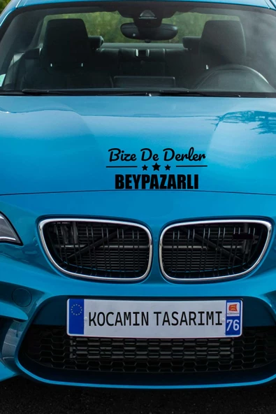 Ankara Beypazarı Siyah Araç Sticker  40x15 cm Bize De Derler  Beypazarlı Özel Tasarım Oto Sticker - 2