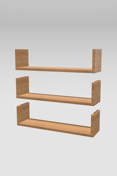 Ahşap Dekoratif Duvar Rafı - Resim 6