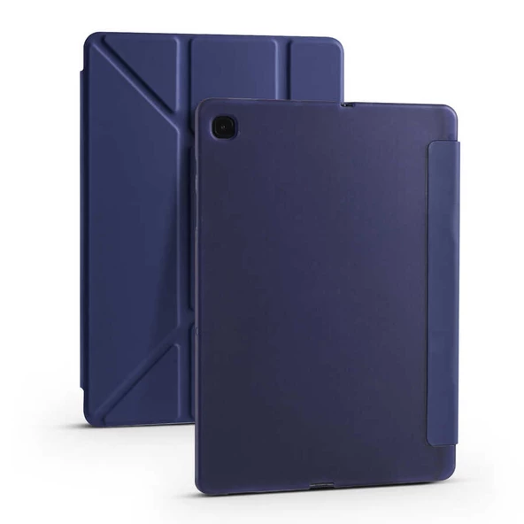 Samsung Galaxy Tab A7 10.4 T500 2020 Kılıf Tri Folding Kalem Bölmeli Standlı Kılıf - 12