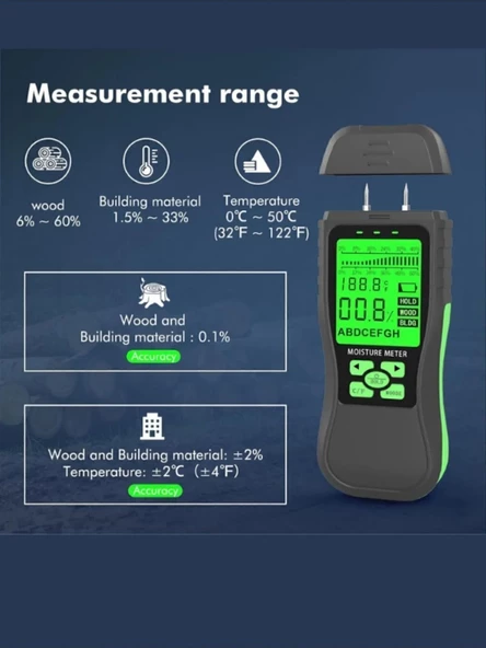Endüstriyel Dijital Ahşap Nemi Ölçer E95 - 2