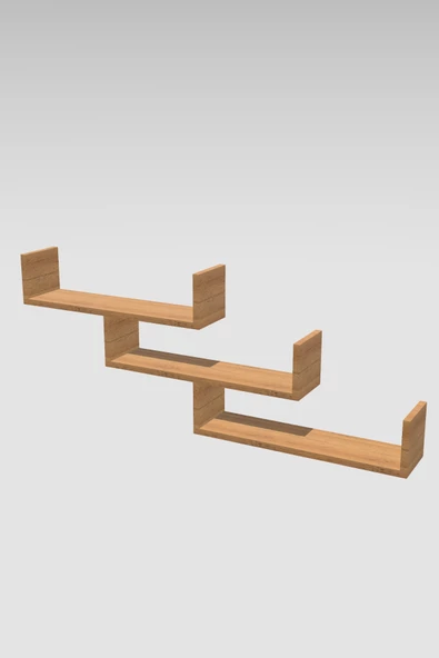 Ahşap Dekoratif Duvar Rafı - Resim 5