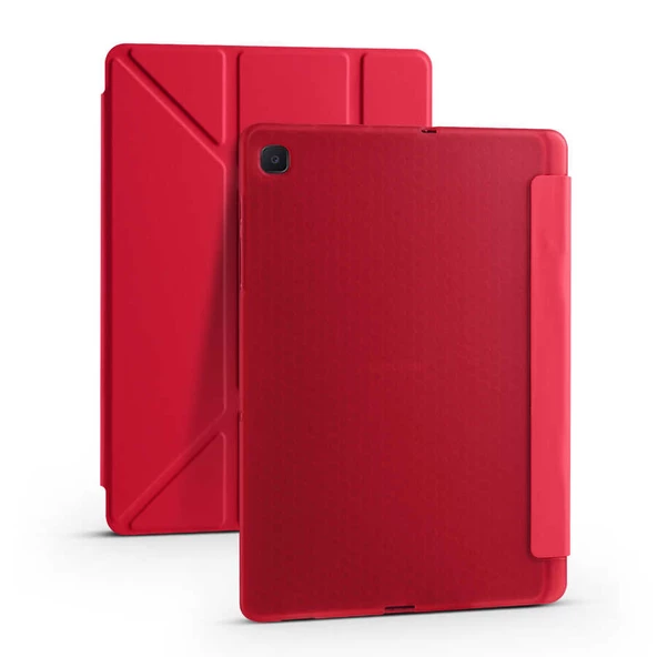 Samsung Galaxy Tab A7 10.4 T500 2020 Kılıf Tri Folding Kalem Bölmeli Standlı Kılıf - 8