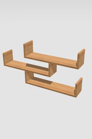 Ahşap Dekoratif Duvar Rafı - Resim 4