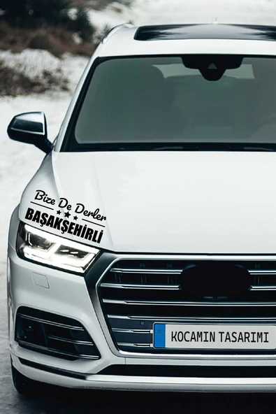 İstanbul Başakşehir Siyah Araç Sticker  40x15 cm Bize De Derler  Başakşehirli Özel Tasarım Oto Sticker - 3