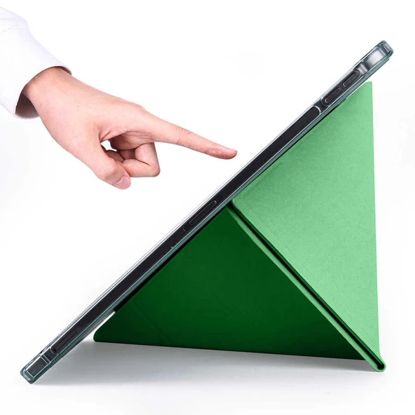 iPad Pro 11 2020 (2.Nesil) Kılıf Tri Folding Kalem Bölmeli Standlı Kılıf - Resim 2