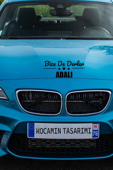 İstanbul Adalar Siyah Araç Sticker  40x15 cm Bize De Derler  Adalı Özel Tasarım Oto Sticker - 2