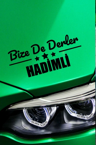 Konya Hadim Siyah Araç Sticker  40x15 cm Bize De Derler  Hadimli Özel Tasarım Oto Sticker
