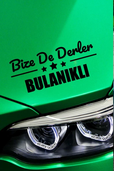 Muş Bulanık Siyah Araç Sticker  40x15 cm Bize De Derler  Bulanıklı Özel Tasarım Oto Sticker