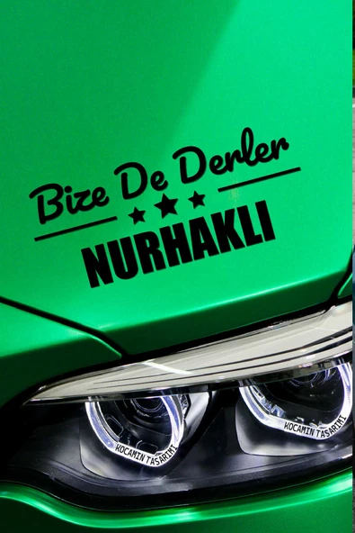 Kahramanmaraş Nurhak Siyah Araç Sticker  40x15 cm Bize De Derler  Nurhaklı Özel Tasarım Oto Sticker