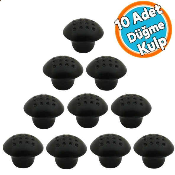 10 Adet Düğme Mobilya Mutfak Kulp Çekmece Dolap Kapak Kulpu Kulbu Mat Siyah Metal Kulp - 1