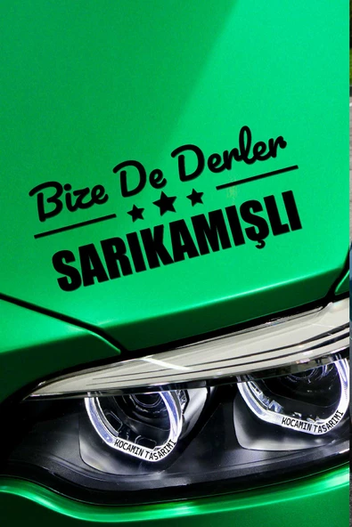 Kars Sarıkamış Siyah Araç Sticker  40x15 cm Bize De Derler  Sarıkamışlı Özel Tasarım Oto Sticker