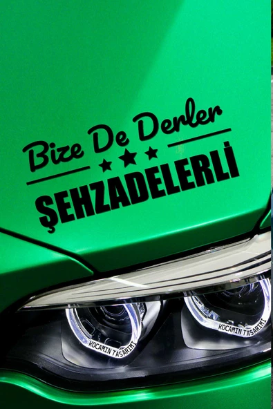 Manisa Şehzadeler Siyah Araç Sticker  40x15 cm Bize De Derler  Şehzadelerli Özel Tasarım Oto Sticker