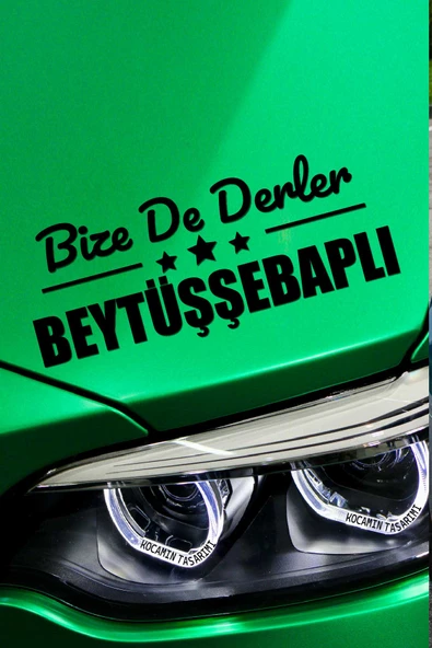 Şırnak Beytüşşebap Siyah Araç Sticker  40x15 cm Bize De Derler  Beytüşşebaplı Özel Tasarım Oto Sticker