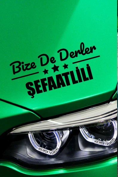 Yozgat Şefaatli Siyah Araç Sticker  40x15 cm Bize De Derler  Şefaatlili Özel Tasarım Oto Sticker