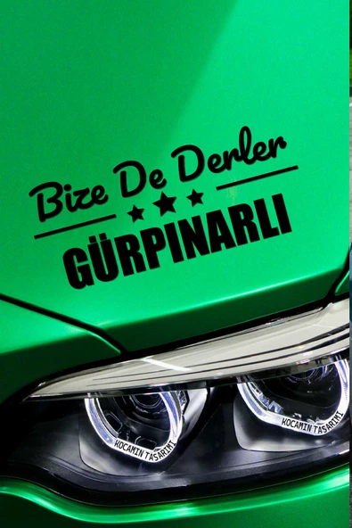 Van Gürpınar Siyah Araç Sticker  40x15 cm Bize De Derler  Gürpınarlı Özel Tasarım Oto Sticker