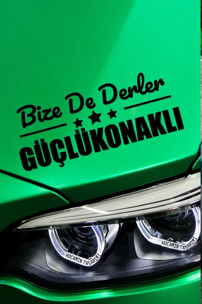 Şırnak Güçlükonak Siyah Araç Sticker  40x15 cm Bize De Derler  Güçlükonaklı Özel Tasarım Oto Sticker