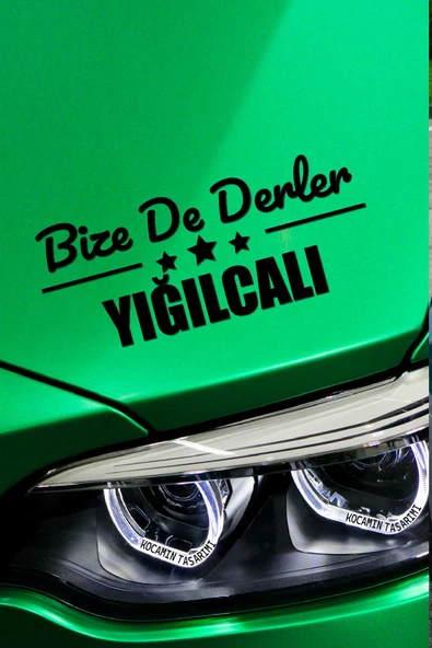 Düzce Yığılca Siyah Araç Sticker  40x15 cm Bize De Derler  Yığılcalı Özel Tasarım Oto Sticker