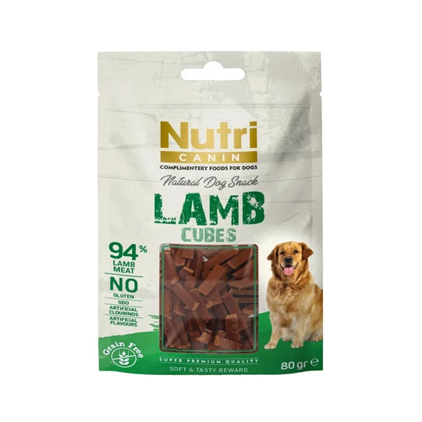 Nutri Canin 80Gr %100 Doğal Etten Natural Dog Snack Kuzu Etli Küp Atıştırmalık 6Adet Köpek Ödülü - 2