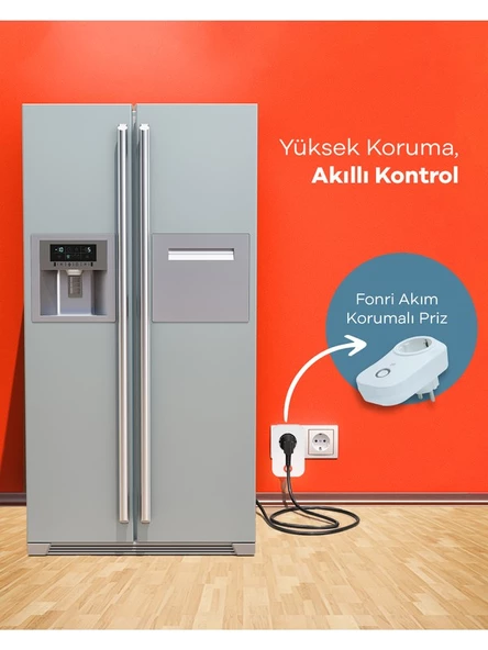 Fonri Akıllı Akım Korumalı Priz (16 Amper), Uzaktan Kontrol, WiFi, Anlık Enerji Tüketim Takip Tuya Destekli, 2 Yıl Garantili - 2
