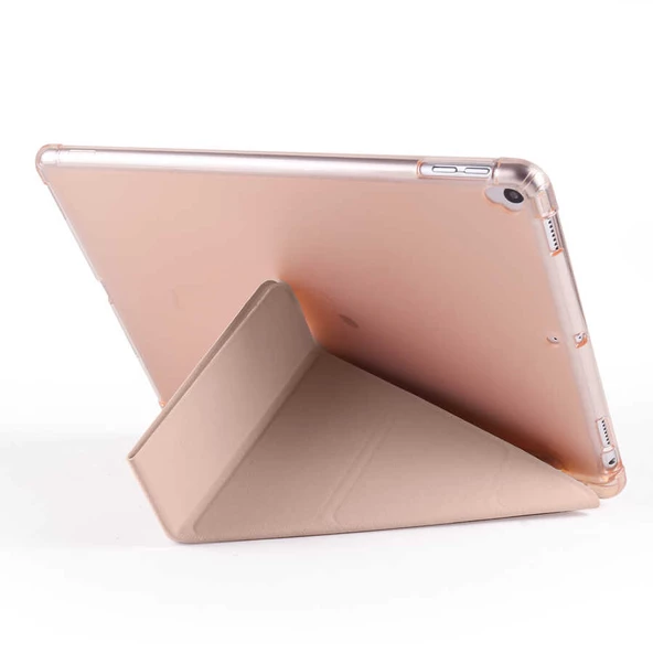 iPad Pro 10.5 (7.Nesil) Kılıf Tri Folding Kalem Bölmeli Standlı Kılıf - 5