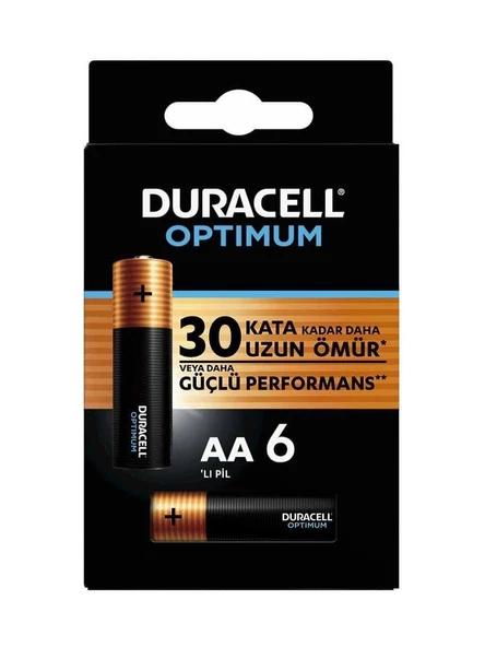 Duracell Optimum AA Pil (6 Adet paket)  Alkalin Pil 1,5V LR6 MX1500