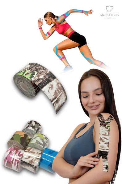 5 M X 5 Cm Kinezyo Sporcu Bandı Ağrı Bandı Bion Camo KT-009