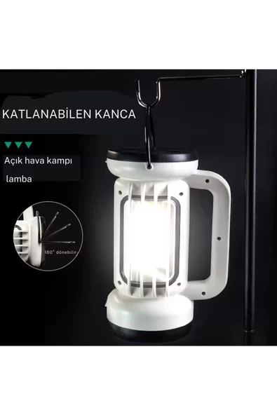 uzun mesafeli 5 farklı moda sahip kancalı lityum akülü kamp feneri ışıldak el feneri or-22023 - 4
