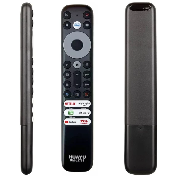 Huayu Tcl RM-L1768 RC902V RMR1 Netflix Prime Video Guard Media Youtube Tuşlu Ses Komutsuz Lcd Led Tv Kumandası - 1