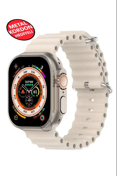 Ultra 2 Akıllı Saat Çelik Kordon Hediyeli Gri Kasa 49mm Nfc Bildirim Sesli Arama Özellikli LG68 - 11